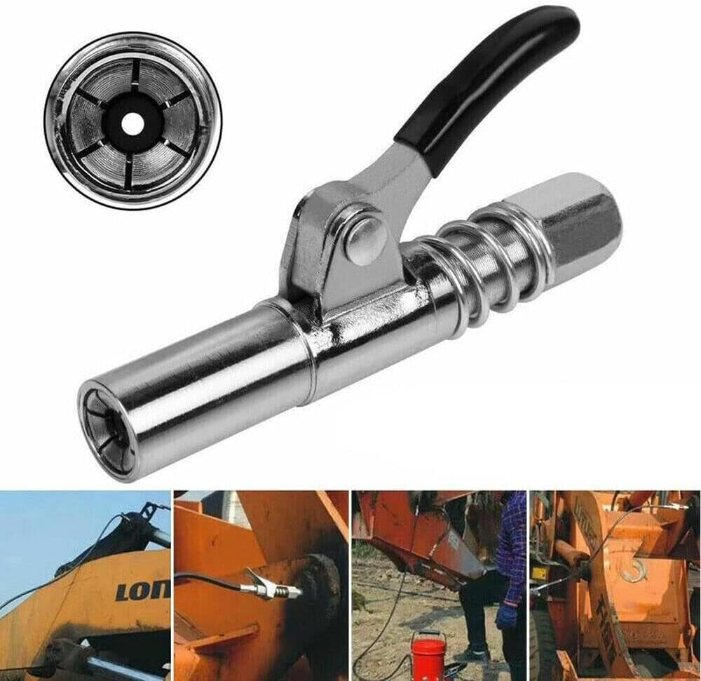 2Packs Grease Gun Coupler High-Pressure Quick Release Lock Oil Injection Nozzles