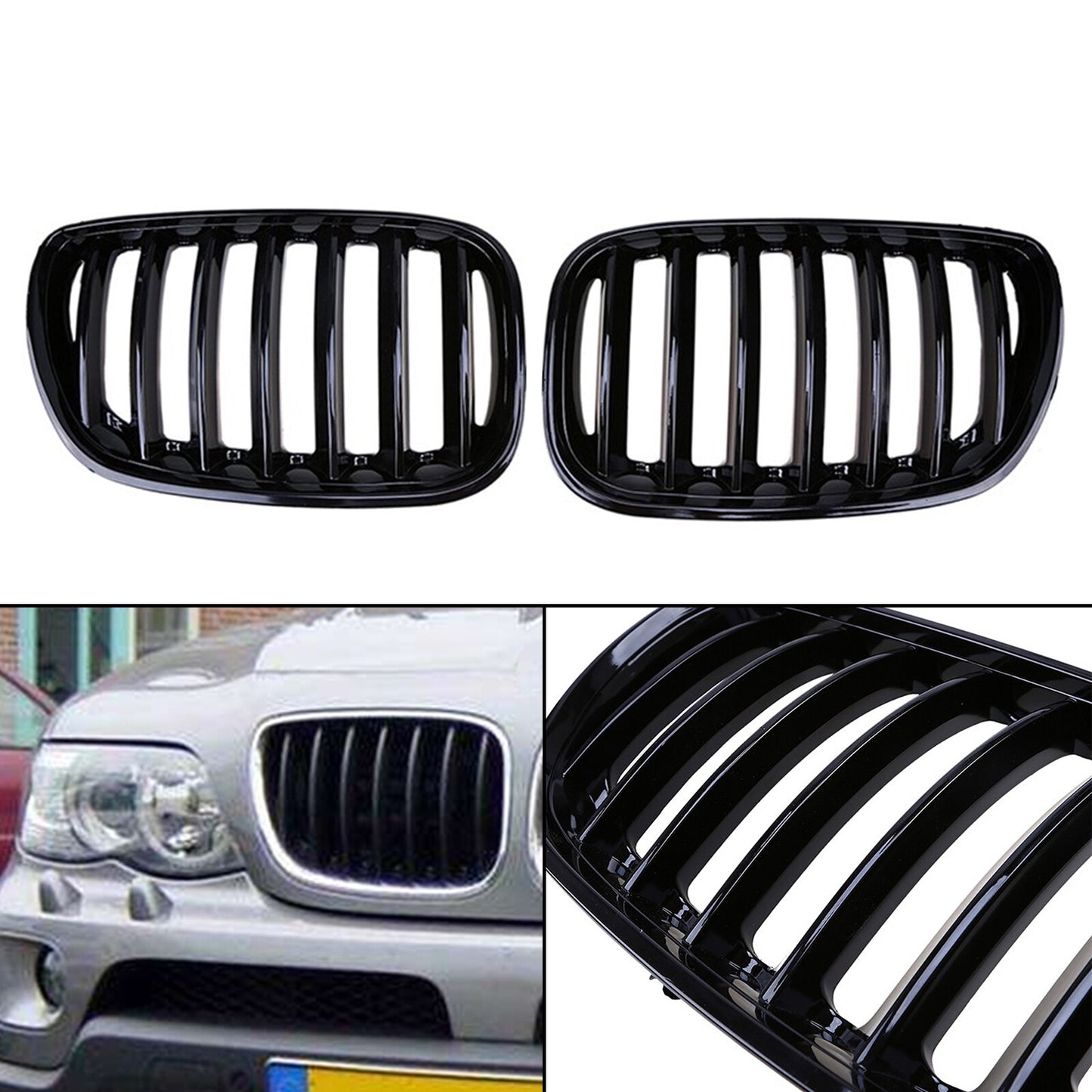 Gloss Black Front Kidney Grill Grille Fit BMW X5 E53 2004-2006 X Series USA