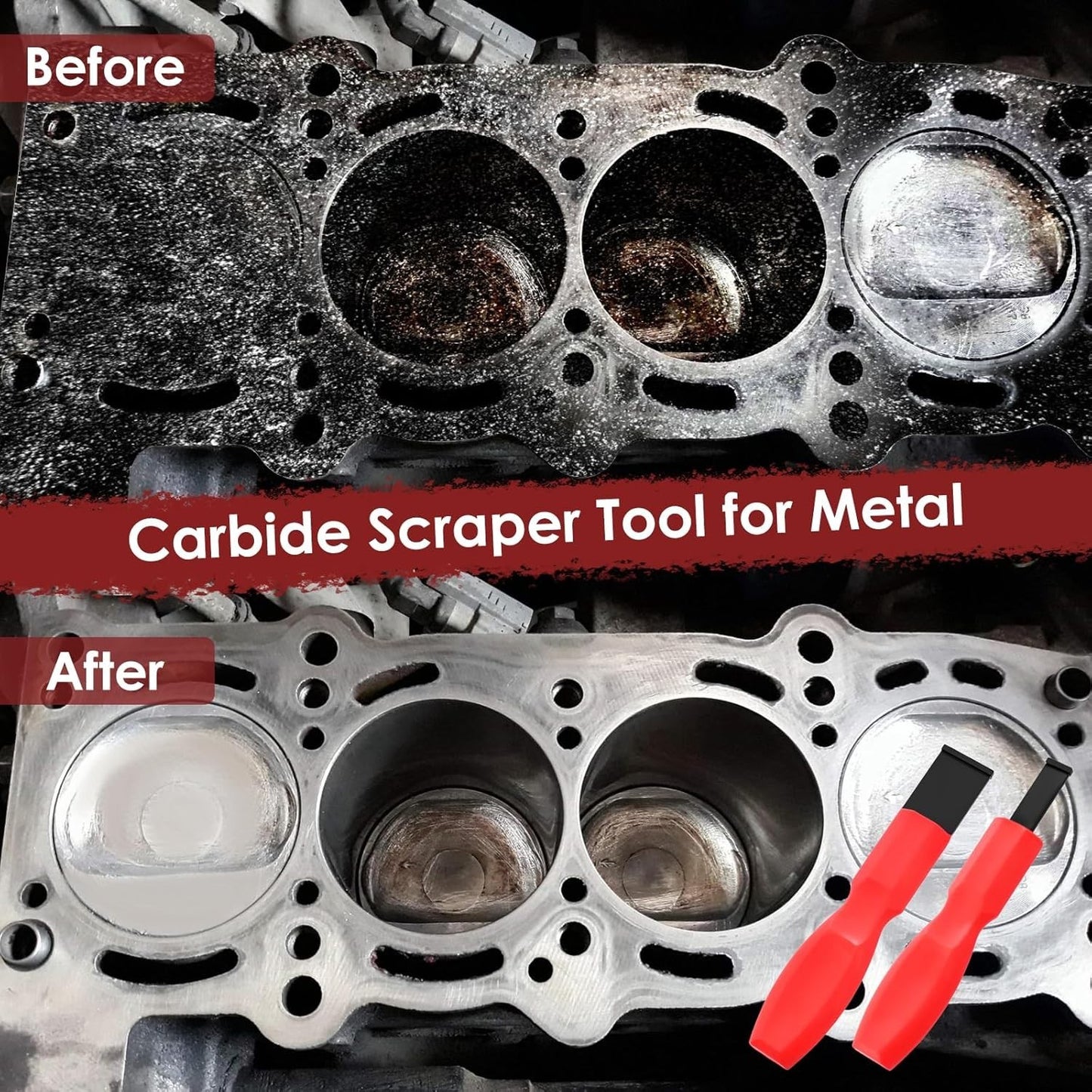 Tungsten Carbide Scraper Set Gasket Remover Tool for Engine Rust Glue Clean