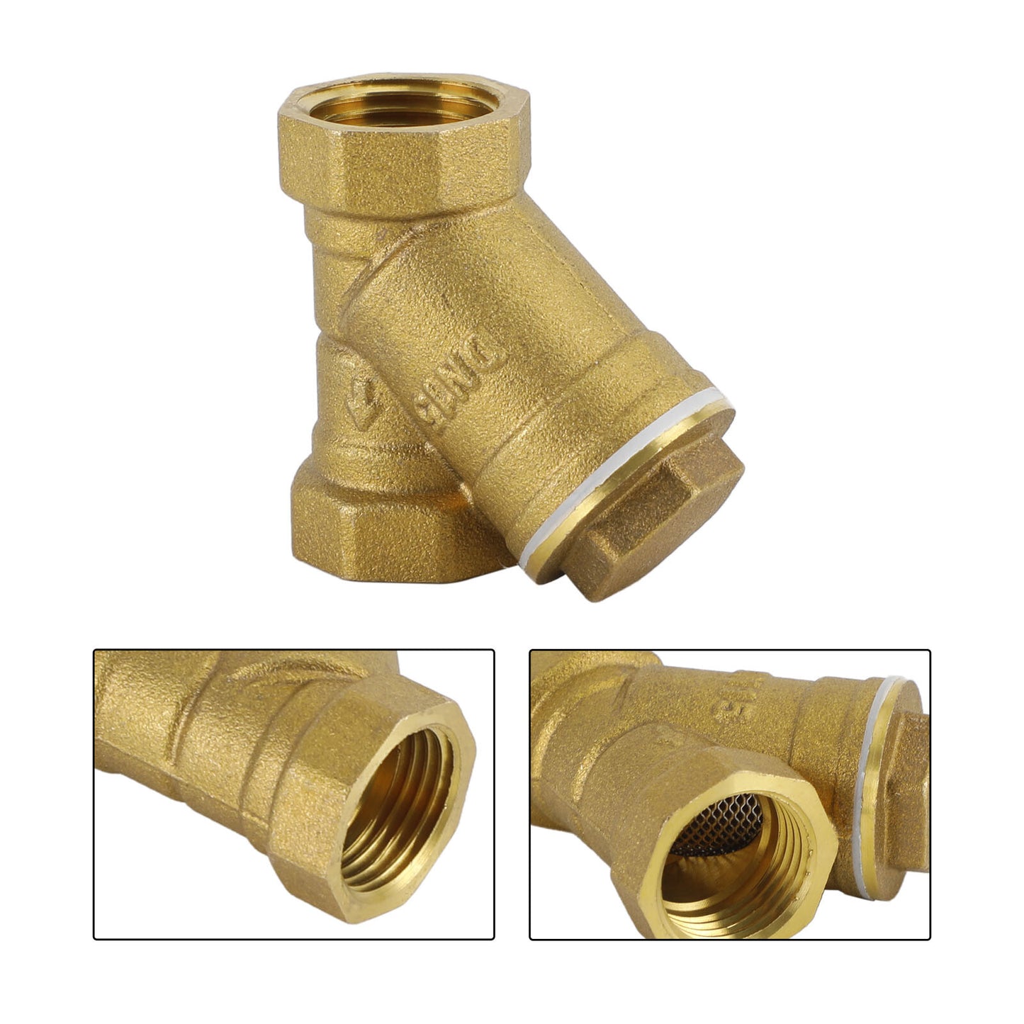 1/2" NPT Thread Y Shaped Brass Strainer Filter Valve Connector For Water Oil
