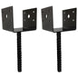 U Shaped 4x4 Deck Post Concrete Anchor Spike Fence Base, Black Powder Coated (2)