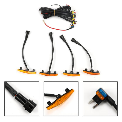 4PCS Plastic Car Grille LED Lights Light Fit Toyota 4Runner 2014-23 TRD Pro