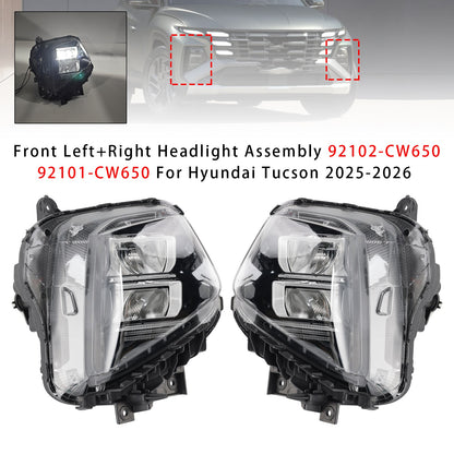 2PCS Headlight Assembly 92102-CW650 92101-CW650 For Hyundai Tucson  2025-2026
