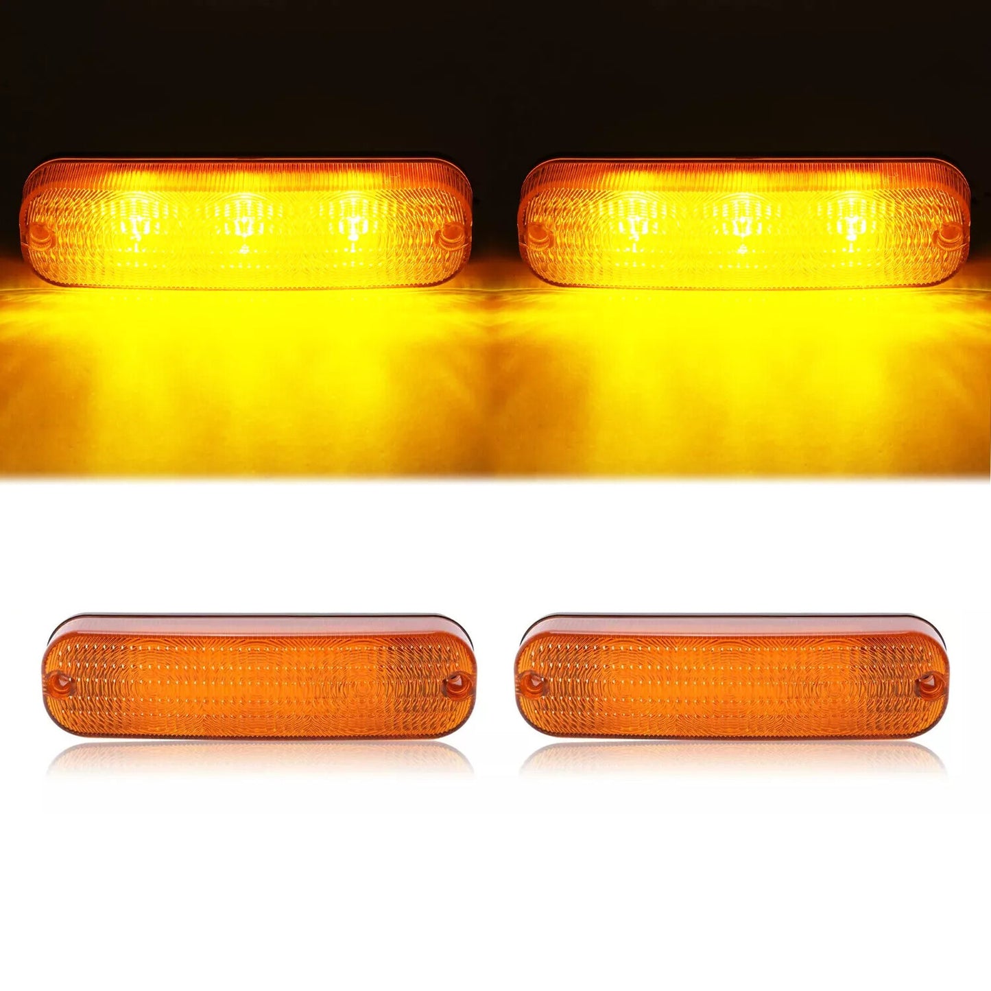 Solid Spare 2pcs LED Amber Flashing Cab Lights Headlight #AR60250 For John Deere Tractor