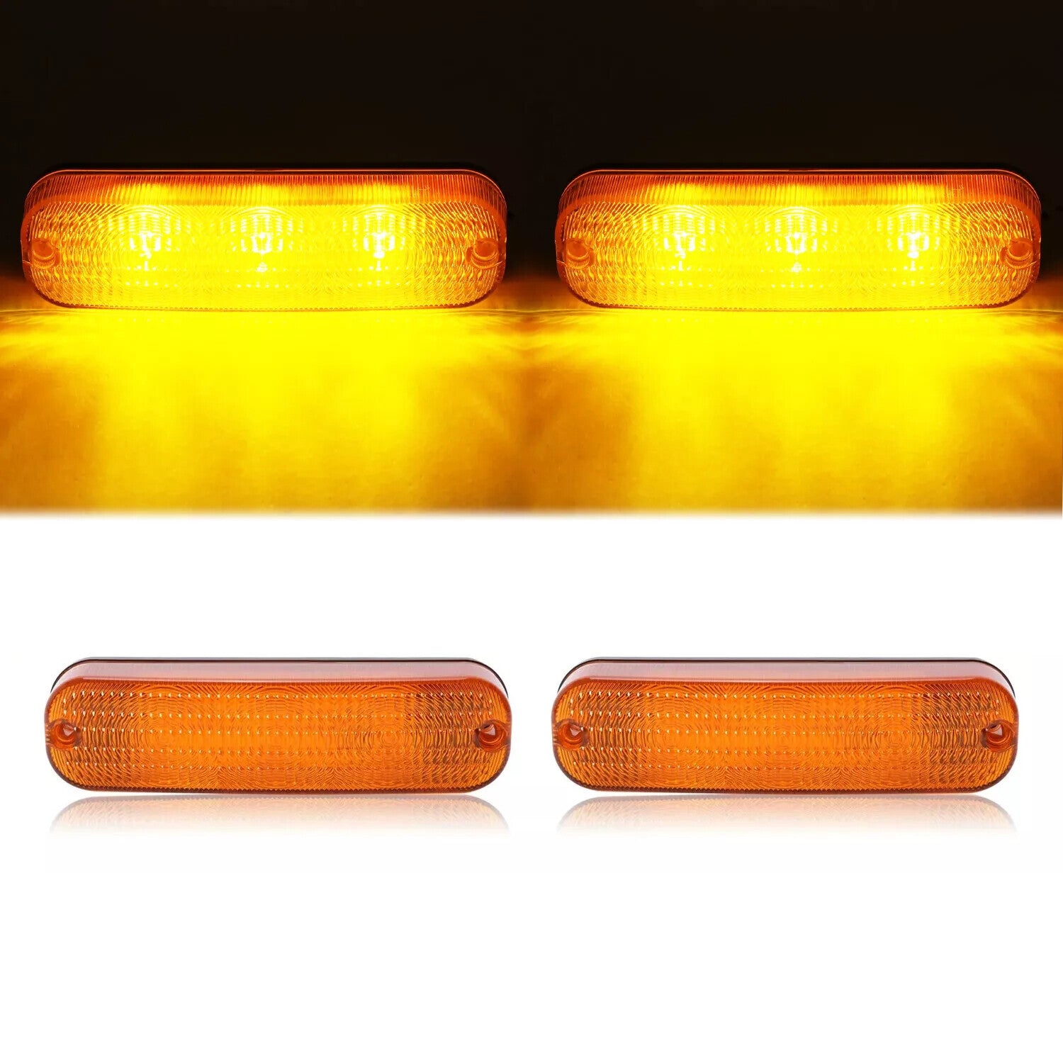 Solid Spare 2pcs LED Amber Flashing Cab Lights Headlight #AR60250 For John Deere Tractor