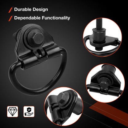 6x Black Steel Rear Cargo D-Hooks For 2015-2024 Ford Transit 150 250 350 350HD