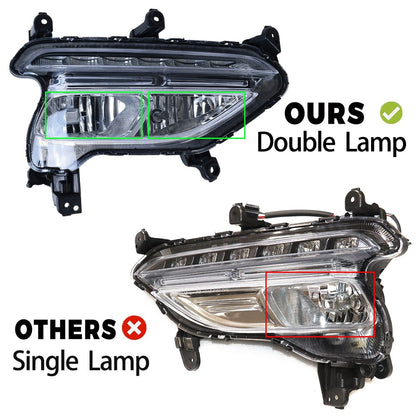 Left+Right Side Fit For 2017 2018 Hyundai Santa Fe Sport LED Fog Lights Lamps