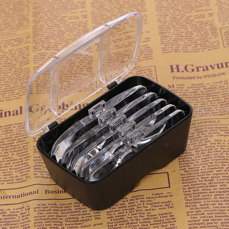 Magnifying Glass LED Light Head Loupe Jeweler Watch Bright Magnifier with 5 Lens