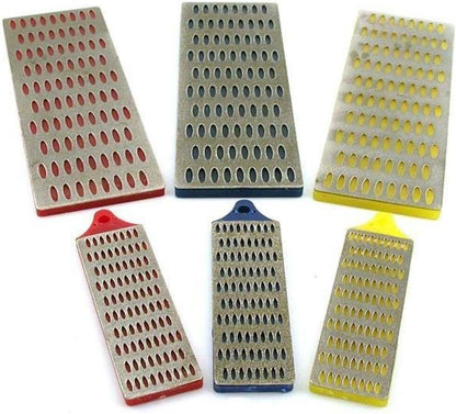 6PCs Large&Small Diamond Sharpening Hone Stone Whetstone Block Kitchen Knife