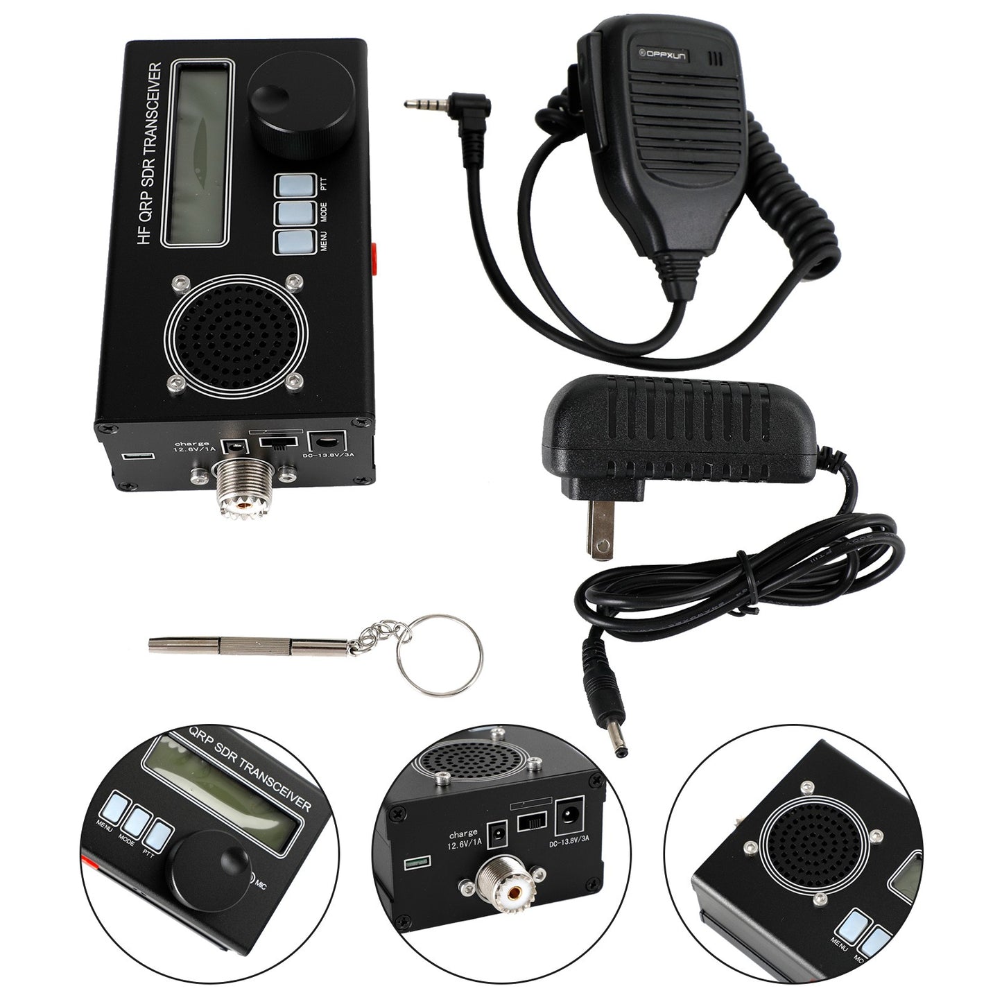 5W 8-Band USDX USDR HF QRP SDR Transceiver SSB/CW DSP w/ Mic Charger