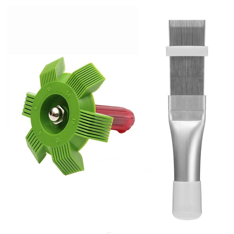 2Pcs Cleaning Tool Air Conditioner Fin Repair Tool Coil Comb A/C Condenser Brush