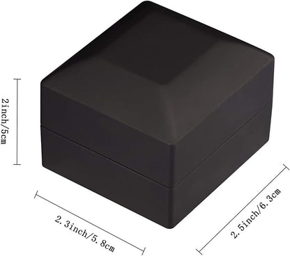 2Pcs Diamond Ring Box Jewelry Case LED Lighted Wedding Proposal Engagement Gift