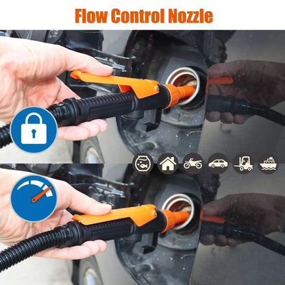 2.4 GPM Powered Battery Quick Liquid Fuel Transfer Pump with Flow Control Nozzle