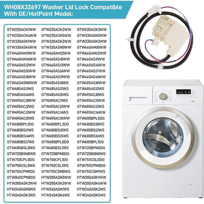 For GE Washing Machine WH08X37938 Door Lid Lock Switch Kit WH08X32697 WH08X31577