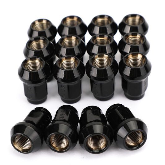 16 Pack 3/8"-24 Tapered Lug Nuts Black For Polaris Ranger 700 Rzr 900xp 800 570