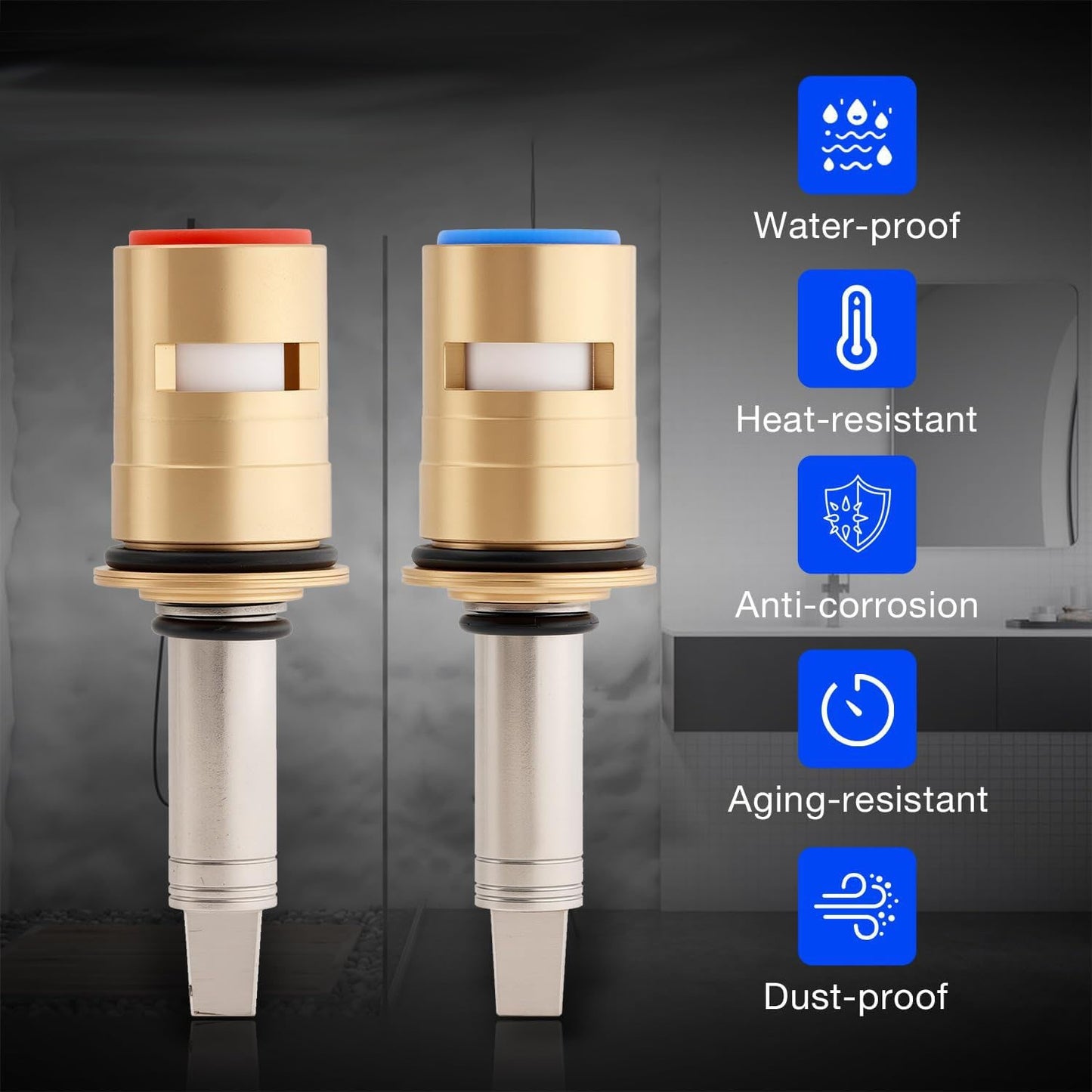 377XKRHJKABNF 1/4-Turn Hot & Cold Ceramic Faucet Cartridge Kit 377XKLHJKABNF