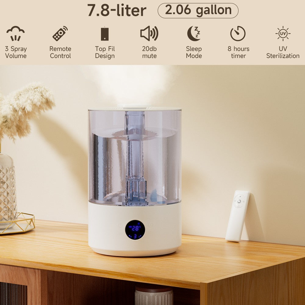 7.8L Humidifier for Large Room Cool Mist Essential Oil UV Sterilization Baby Pet