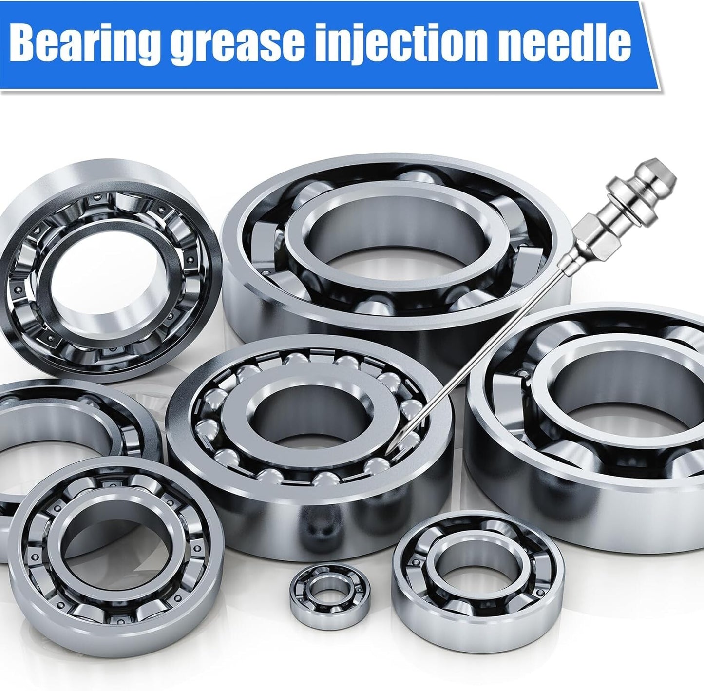7pcs Grease Gun Accessory Grease Needle Nozzles Dispenser Rubber Nipple Adapter
