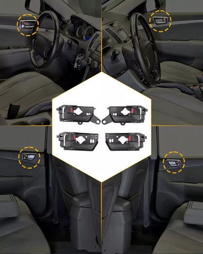 4Pcs Interior Door Handle Set Driver Passenger Side For 2008-2010 Hyundai Sonata