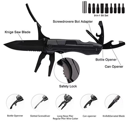 18-in-1 Multi Tool Knife Folding Pocket Pliers Outdoor Survival Tool w/ Sheath