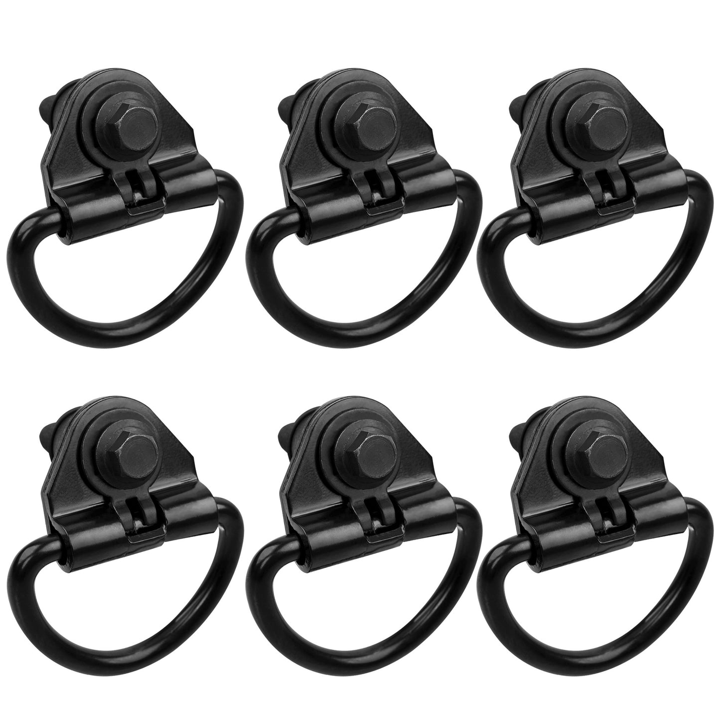 6x Black Steel Rear Cargo D-Hooks For 2015-2024 Ford Transit 150 250 350 350HD