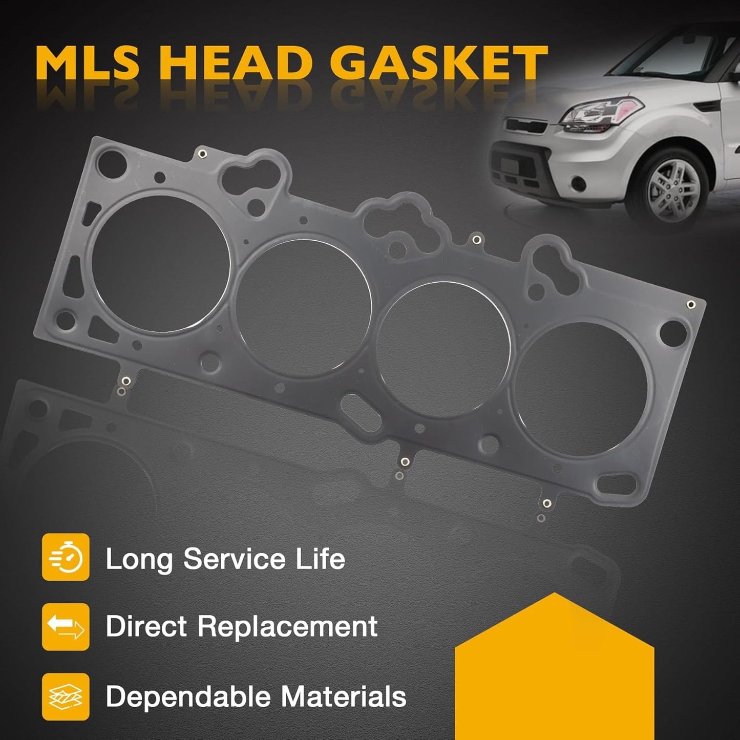 MLS Cylinder Head Gasket Set Fit 2001-12 Hyundai Tucson Tiburon Kia Soul Spectra