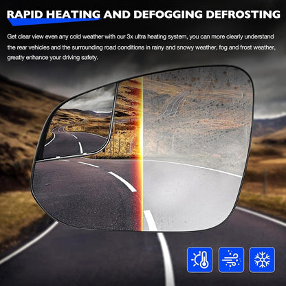 Left Right Side Heated Mirror Glass w/ BLIS For 13-24 Toyota RAV4 Tacoma 4Runner