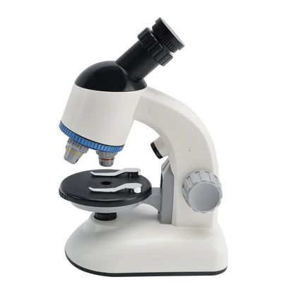 Rotating Microscope LED 100X-1200X Magnification Science Toys Kit For Kid White