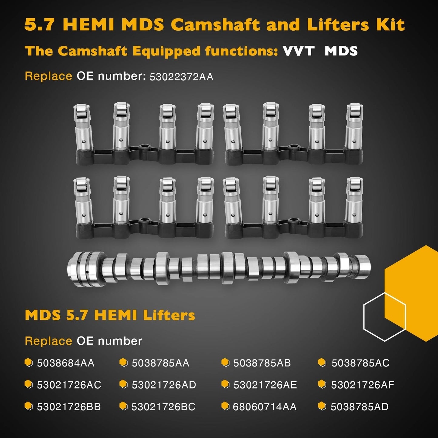 MDS Camshaft Timing Gasket Kit w/ Oil Pump For Dodge Challenger Ram 1500 Jeep
