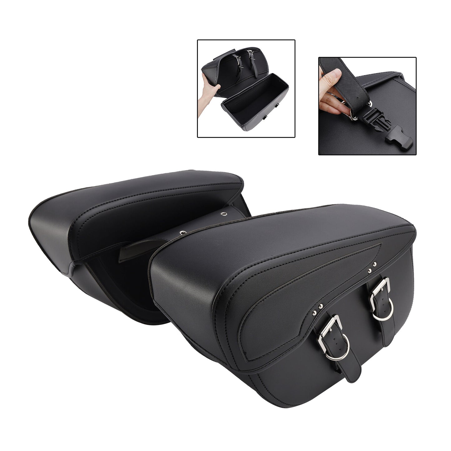 Tail Bag Side Saddlebag Tail Bag Luggage Pouch Storage Black 42L For Motorbike