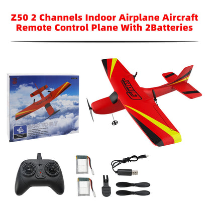 Z50 2 Channels Indoor Airplane Aircraft Remote Control Plane With 2Batteries