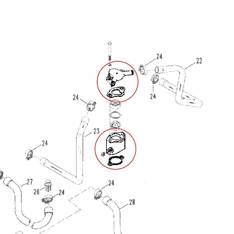 Thermostat Housing Cover & Gaskets for MerCruiser Closed Cooling 55131A5 18-3532