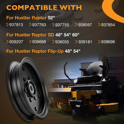 1X 604231 Flat Idler Pulley For Hustler Raptor 48" 52" 54" 60" Deck Mower 126124