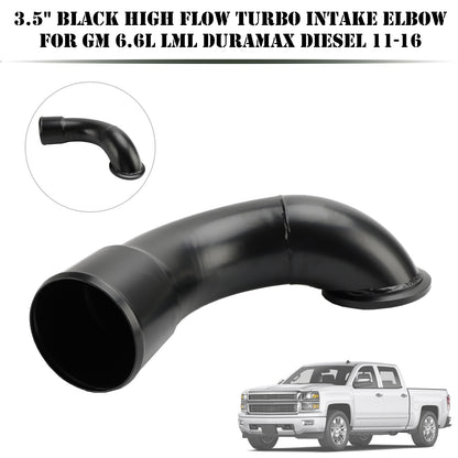 3.5" Black High Flow Turbo Intake Elbow For GM 6.6L LML Duramax Diesel 11-16