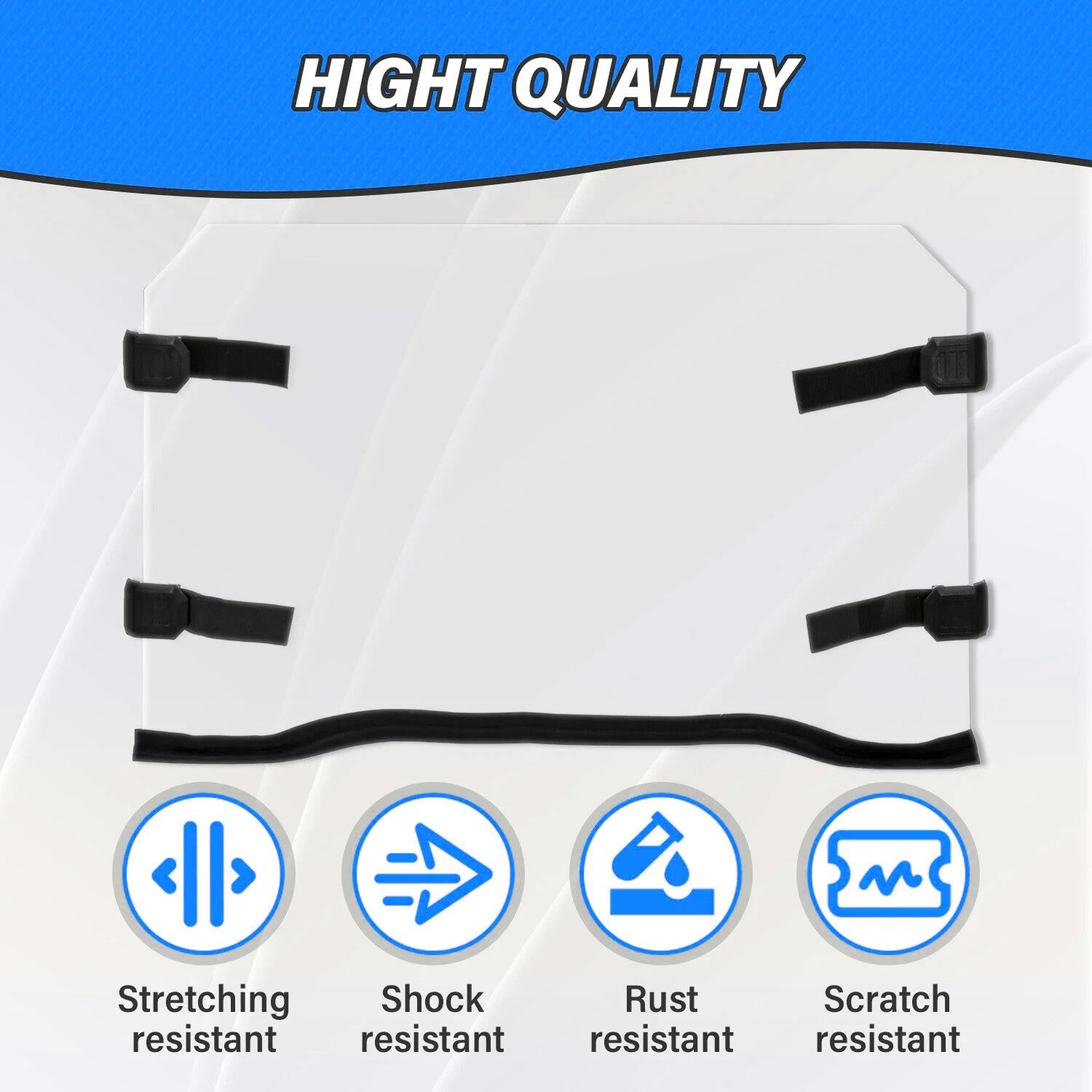 Solid Spare Full Windshield For Polaris RZR 900 1000 Turbo 2014-2021 w assembly fitting sets