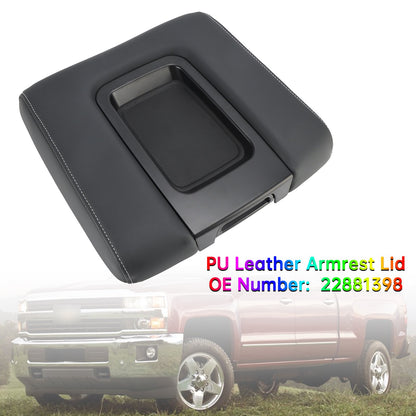PU Leather Armrest Lid 22881398 For Chevy Silverado 1500 2500 3500 2015-2019