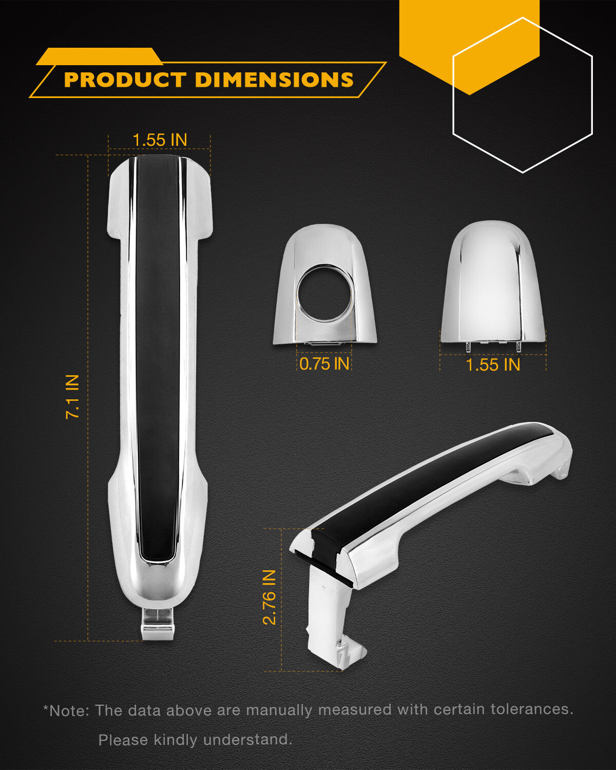 Exterior Outside Door Handle Set Passenger Driver Side For 05-10 Hyundai Sonata