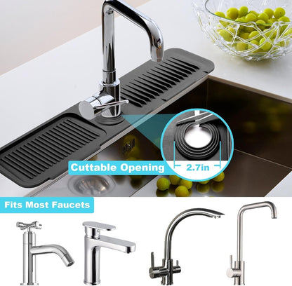 Kitchen Faucet Sinks Splash Guard Silicone Drain Pad Water Catcher Tray Slip Mat