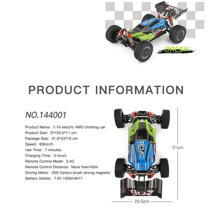 ??WLtoys 144001 RTR 2.4GHz 60km/h High Speed Drift Racing Car Remote Control Car