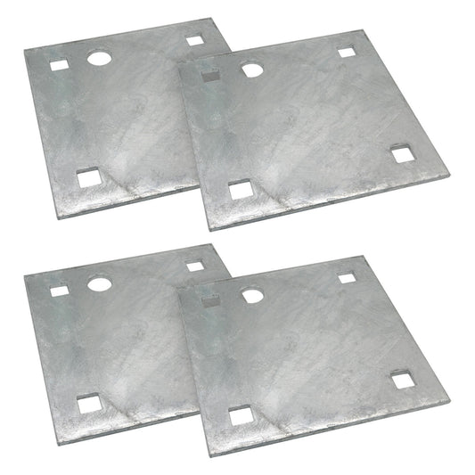 Solid Spare Stationary & Floating Dock Backer Plates 5"x5" Heavy-Duty Galvanized Steel (4)