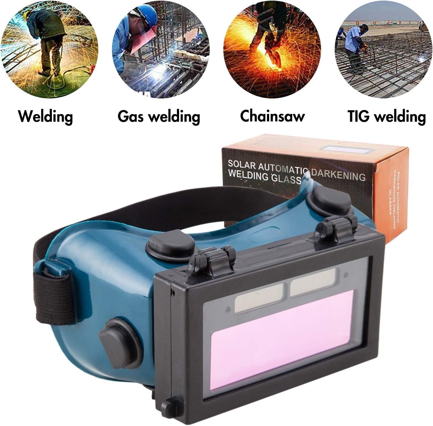 Welding Glasses Auto Darkening Welder Goggles UV IR Reflection Solar Powered