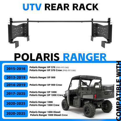 Solid Spare Rear Cargo Rack Bed Rack For Polaris Ranger XP 570/900/1000 Crew 15-25 Steel
