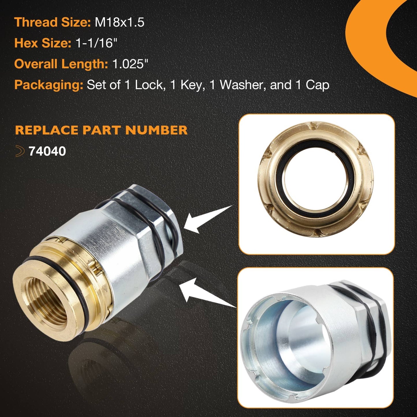 74040 Marine Propeller Lock Set For Yamaha Honda Suzuki M18 x 1.5 Thread Size