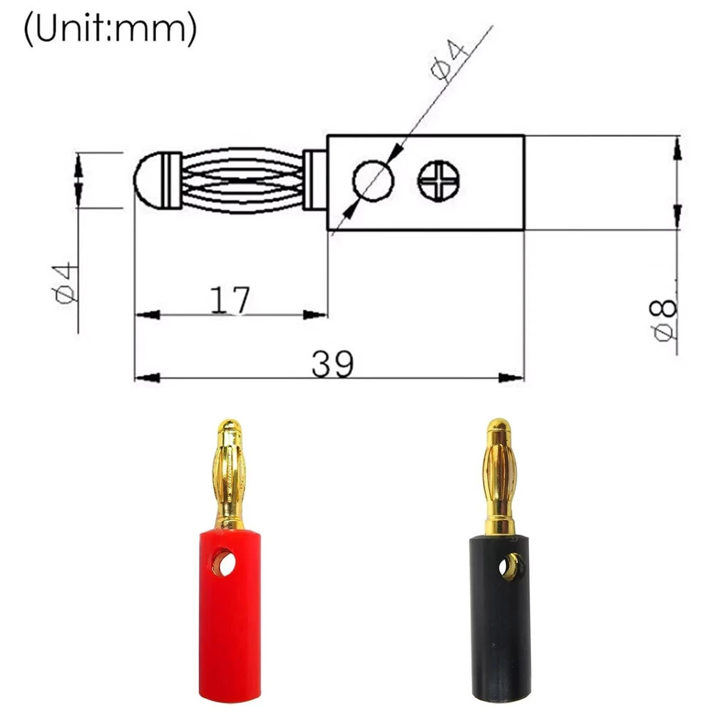 40PCS 4mm Gold Plated Banana Plugs Audio Jack Speaker Wire Cable Screw Connector