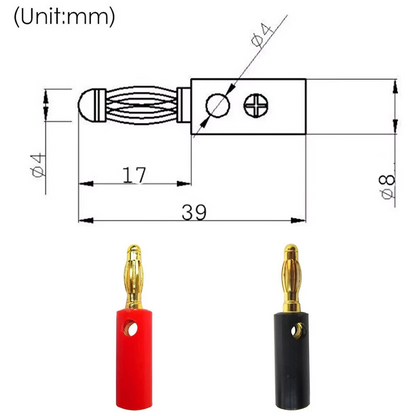 40PCS 4mm Gold Plated Banana Plugs Audio Jack Speaker Wire Cable Screw Connector