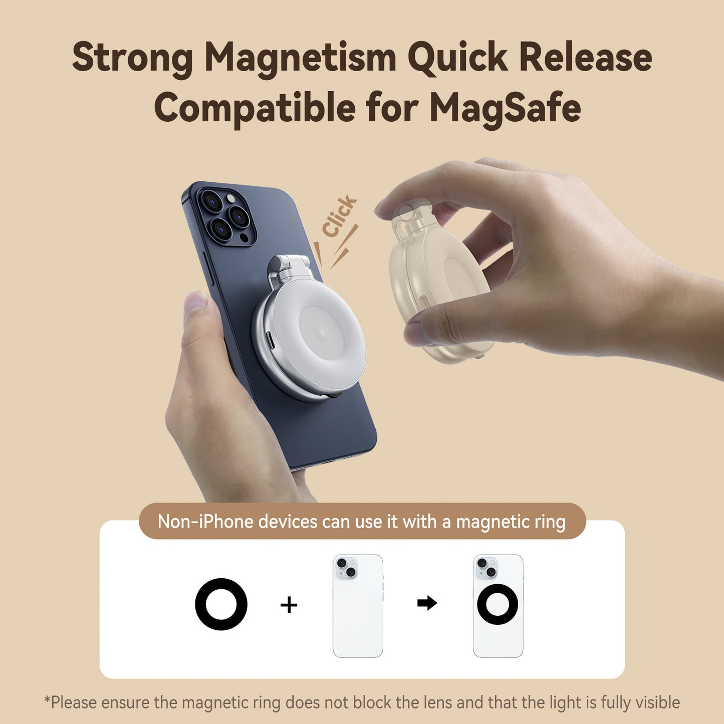 Mobile Phone Magnetic Beauty Fill Light Portable Rotating Stretch Pocket Light