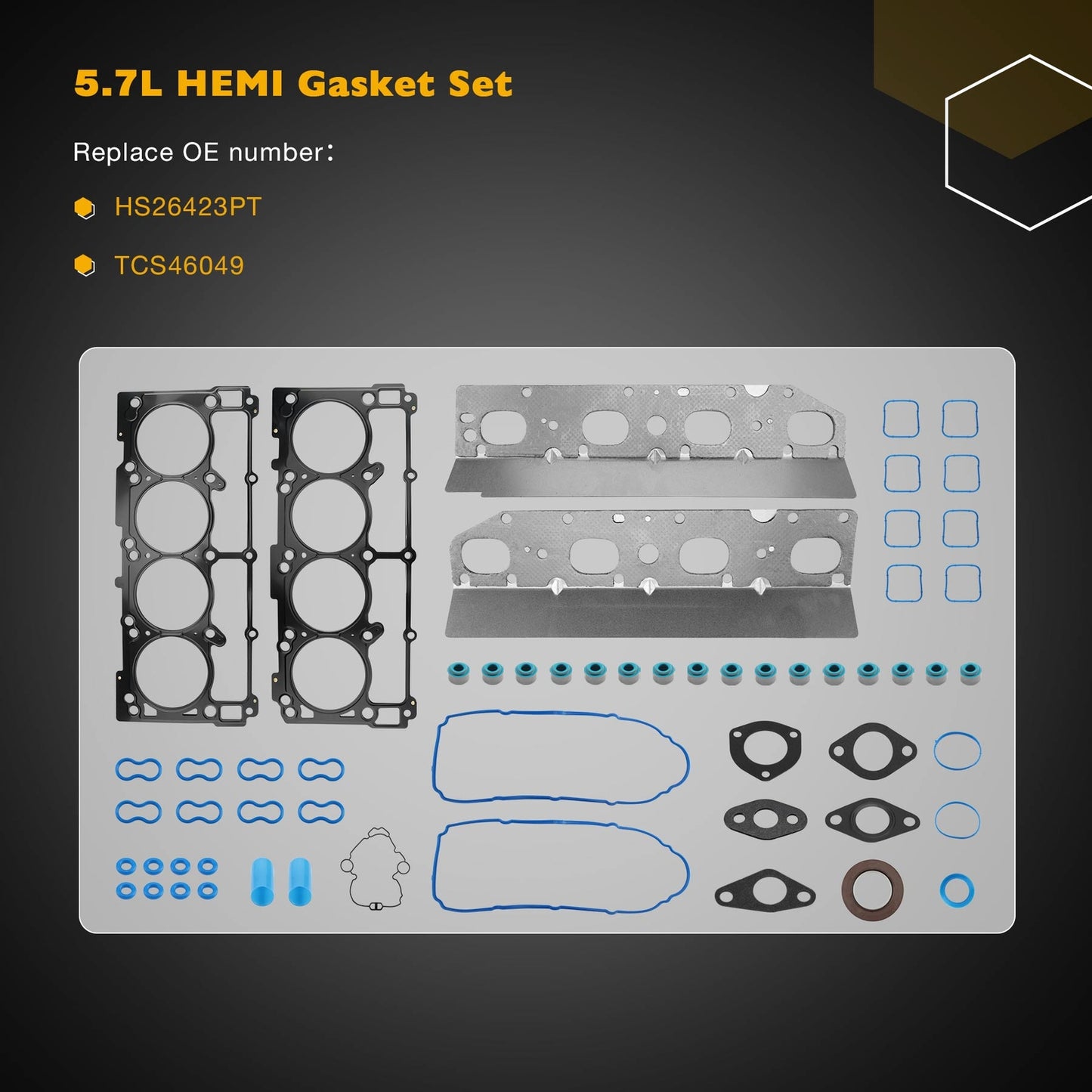 Non MDS Lifter Cam Camshaft Head Gasket for 09-15 Dodge Ram 1500 Aspen 5.7 Hemi