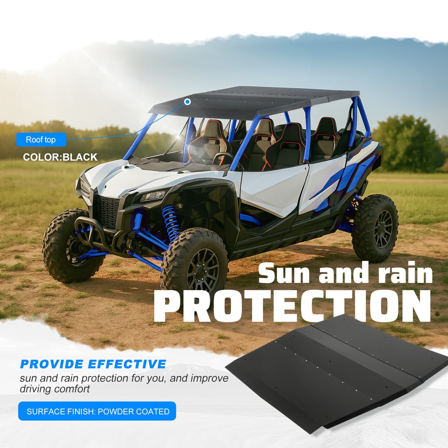 Solid Spare ATV Heavy Duty Aluminum Roof Top For Honda Talon 1000X-4 (2020+) Powder Coated