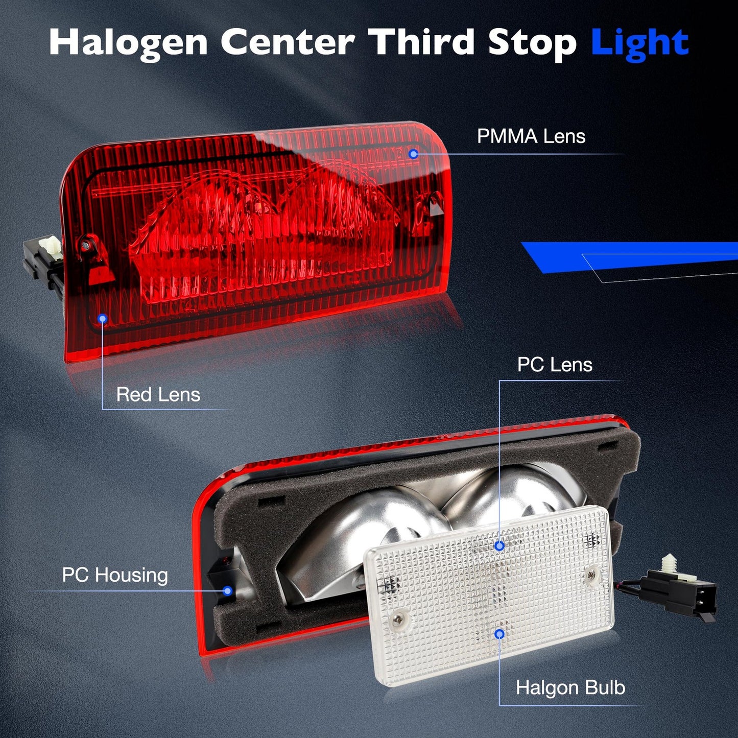 923-290 Rear Roof Mounted Third Brake Light For 1992-2022 Ford E-150 E-250 E-350