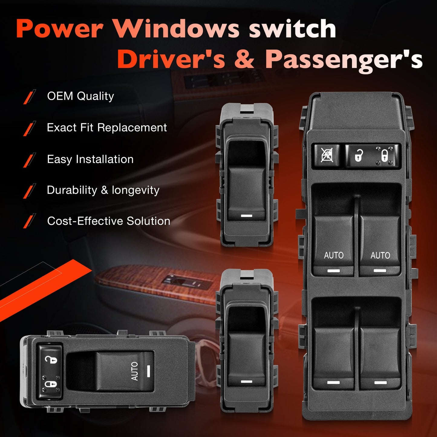 Power Window Door Control Switch For 2006-14 Jeep Chrysler 200 300 Dodge Charger